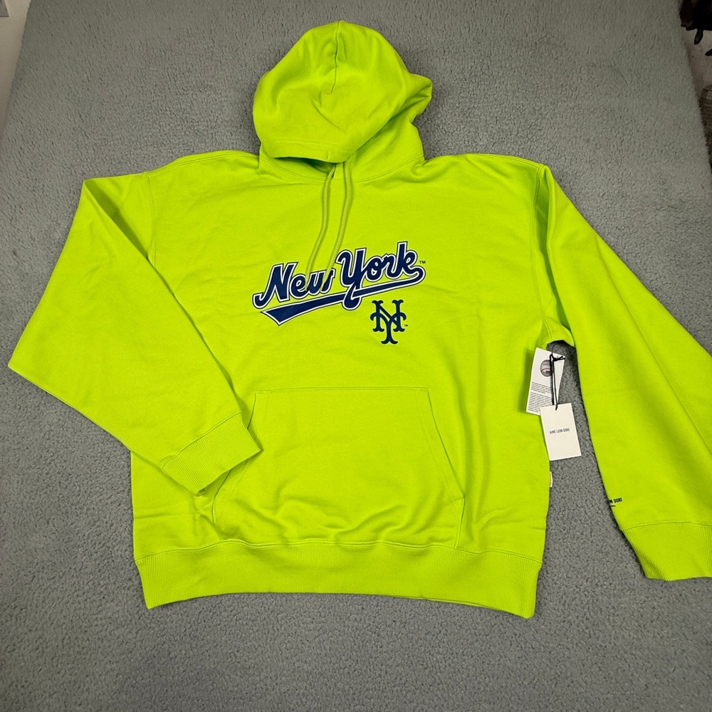 Aime Leon Dore New York Mets Hoodie XXL Cooperstown Acid Lime